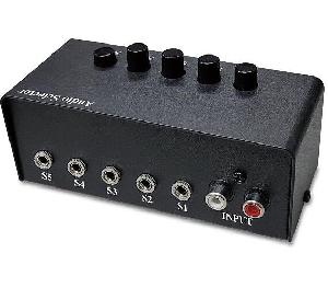 STEREO SWITCHING BOX,5 Port Audio Switcher Selectors for Speakers / Headphones , Max. 5 port Metal enclosure