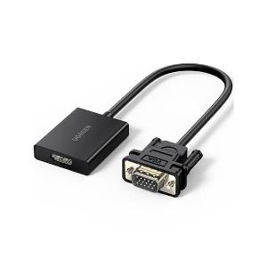 CM513, UGREEN VGA To HDMI Adapter With 3.5mm And USB-C, 0.15cm, Black (50945)