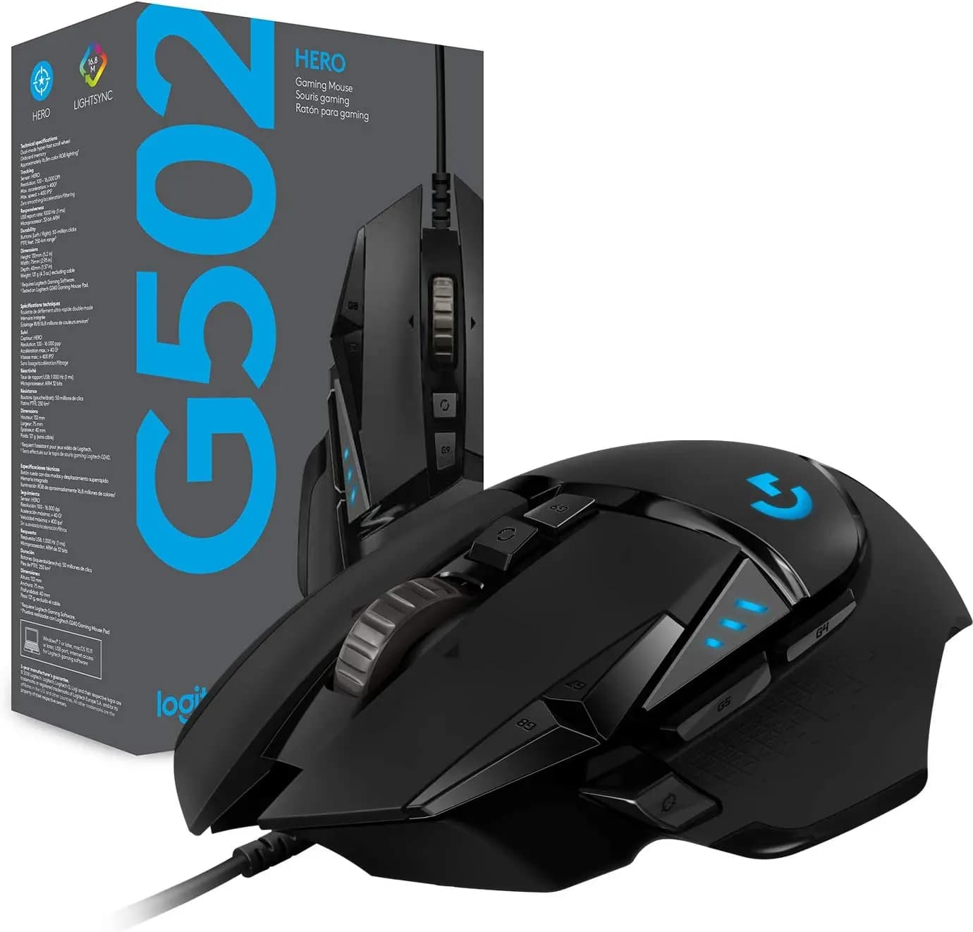 logitech, G502 HERO, (RGB) Mouse Black
