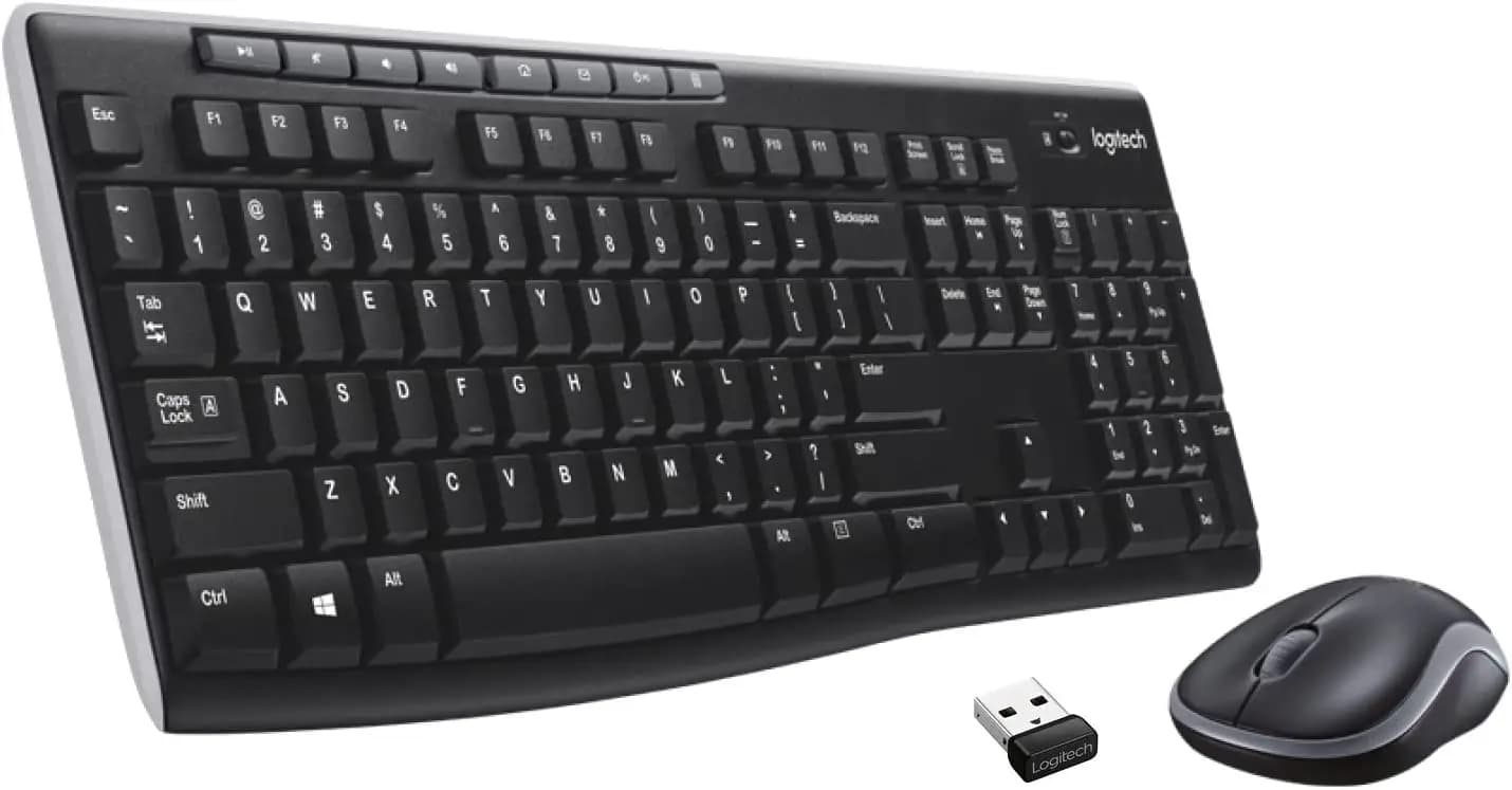  MK270, LOGITECH, Keyboard, Wireless Combo, BLACK.
