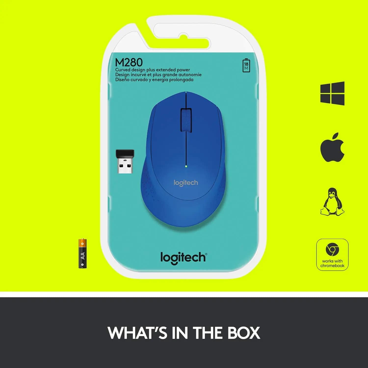 logitech, M280, Mouse Blue