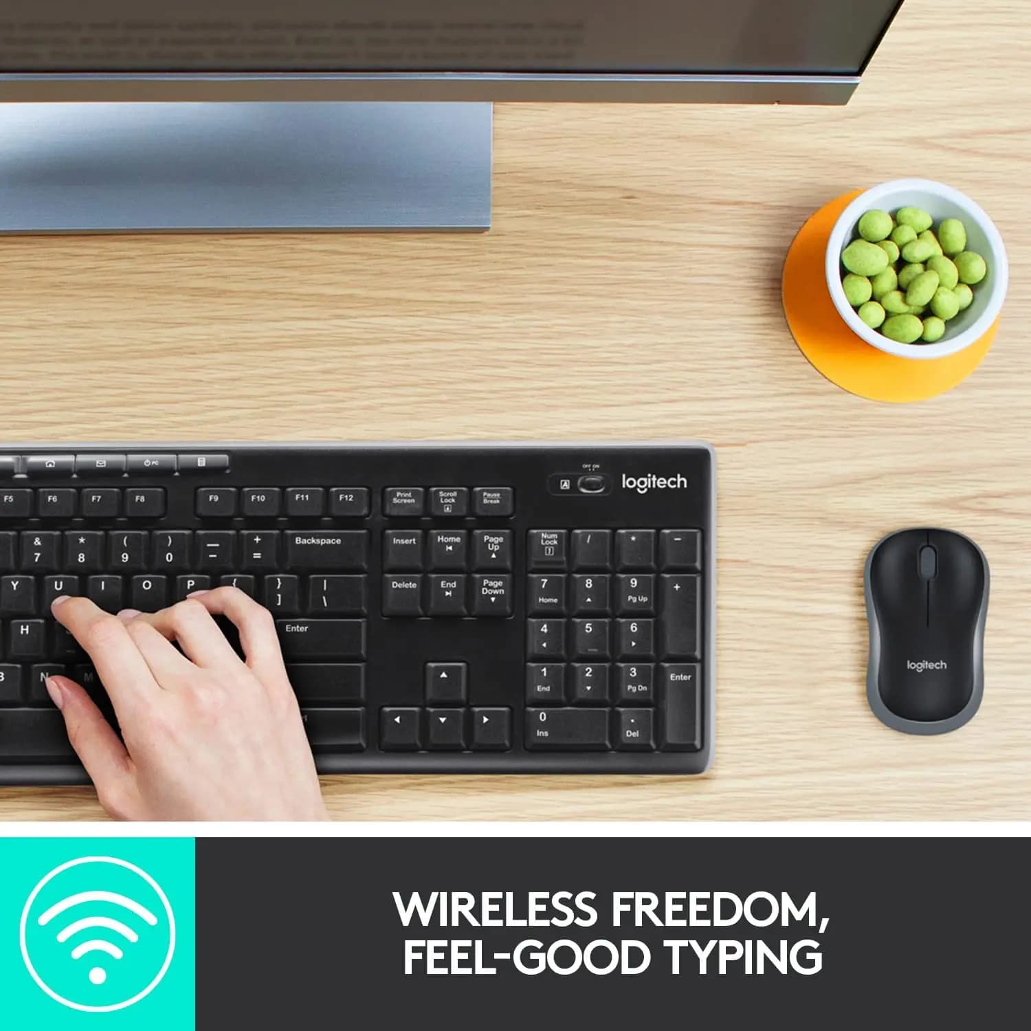  MK270, LOGITECH, Keyboard, Wireless Combo, BLACK.