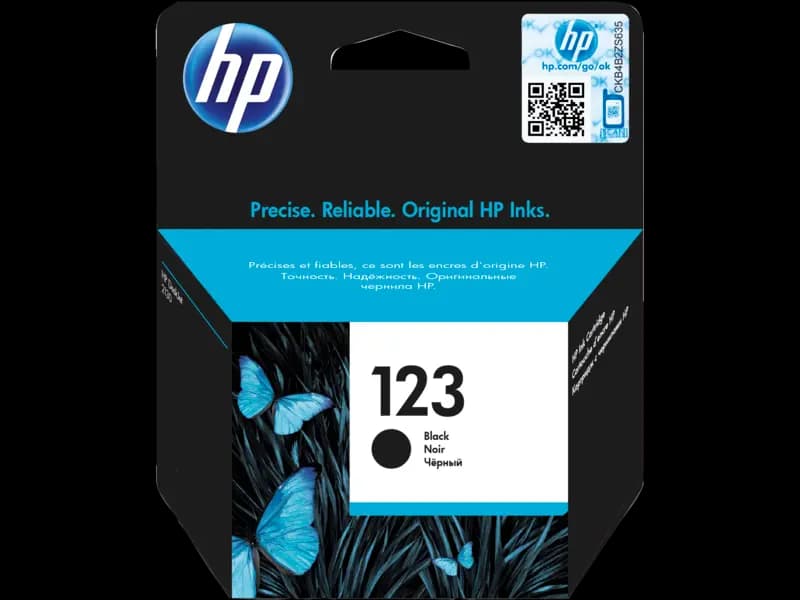 HP 123  Black  Ink Cartridge, F6V17AE.