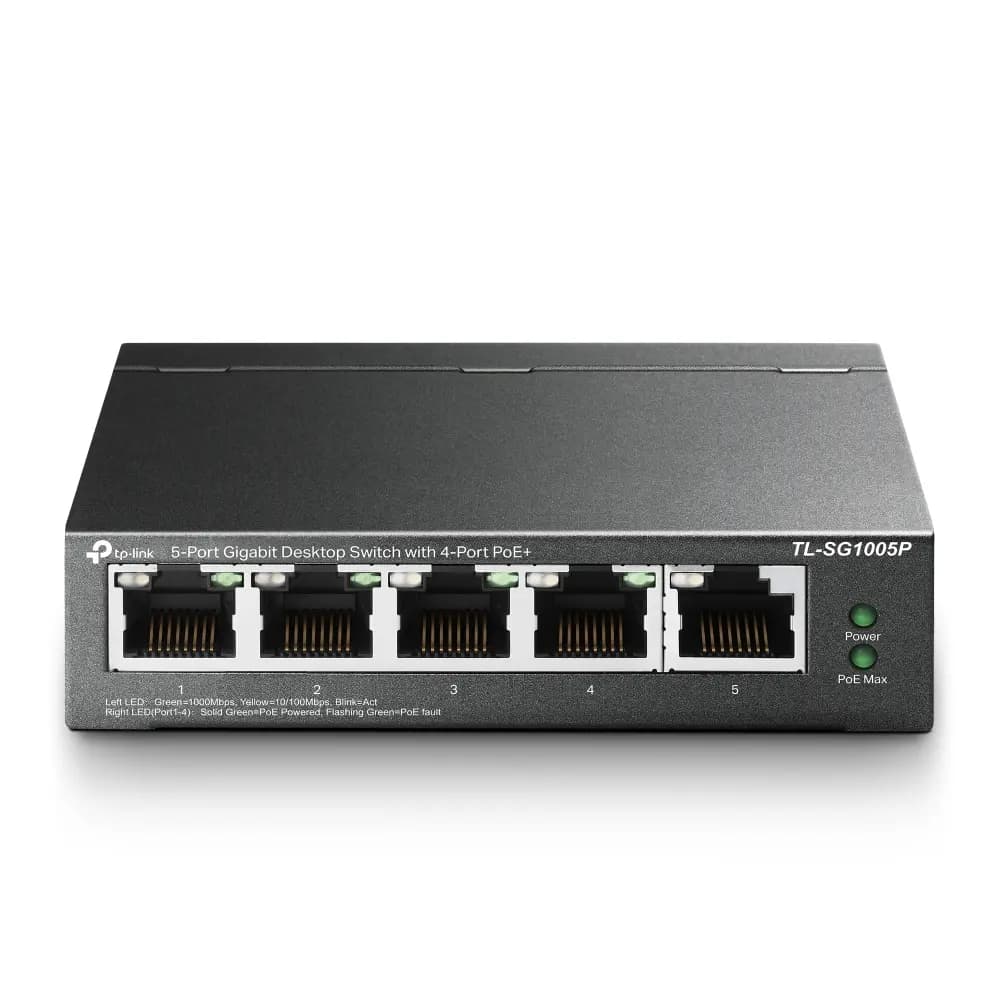 TP-Link, TL-SG1005P, 5-Port Gigabit Desktop Switch with 4-Port PoE
