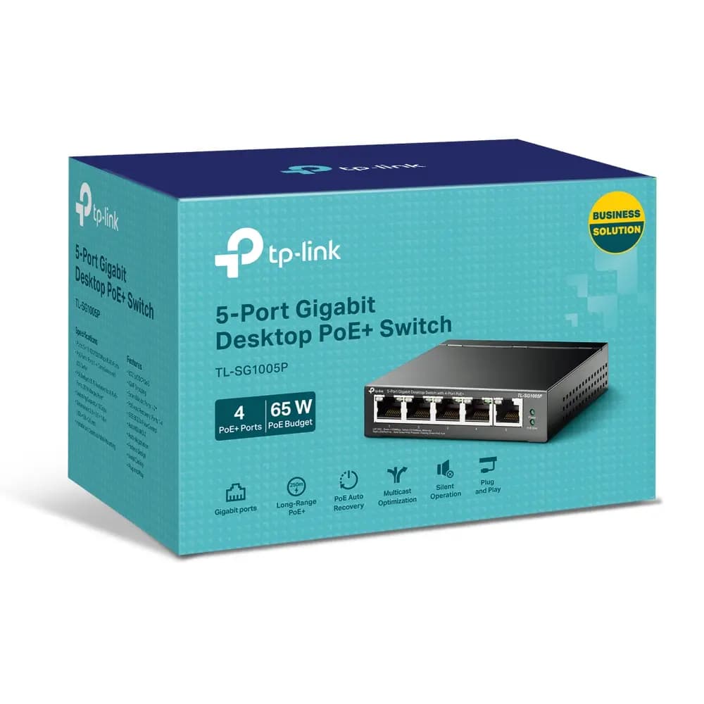 TP-Link, TL-SG1005P, 5-Port Gigabit Desktop Switch with 4-Port PoE