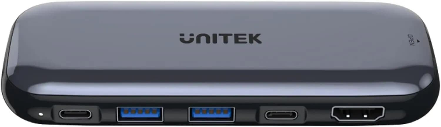 D1046A, UNITEK,6-in-1 USB-C 10Gbps Hub with M.2 SSD Enclosure 2*USB-A+USB-C 10Gbps+PD100W+HDMI 4K60Hz+M.2 PCIe/NVMe SSD