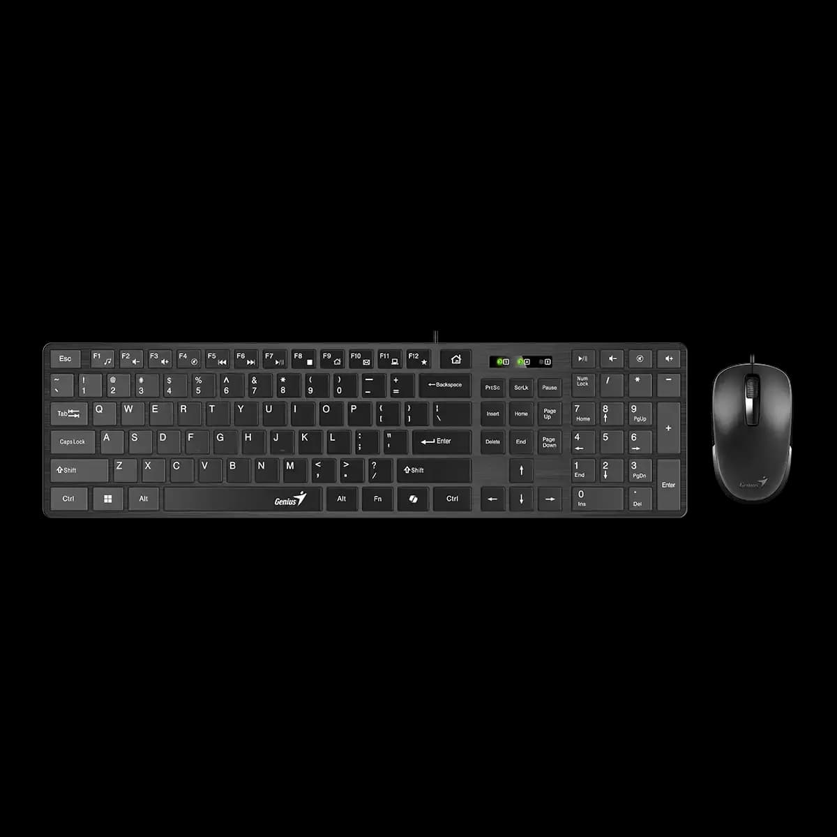 Genius, SlimStar C126, AI Copilot Key, Keyboard and Mouse (Combo) Black