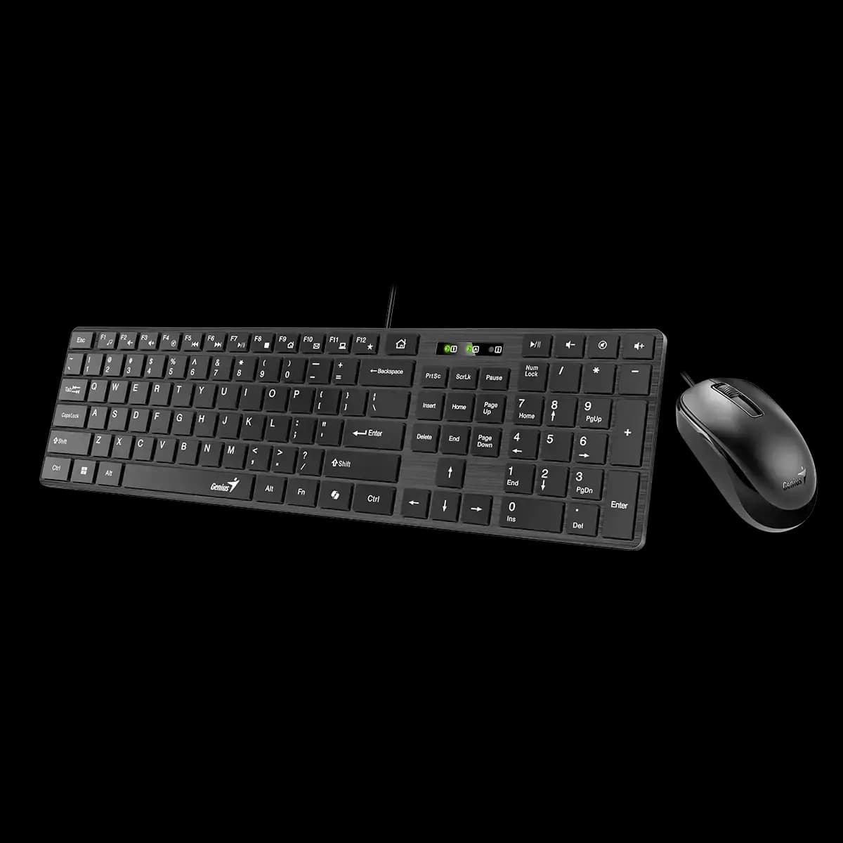 Genius, SlimStar C126, AI Copilot Key, Keyboard and Mouse (Combo) Black