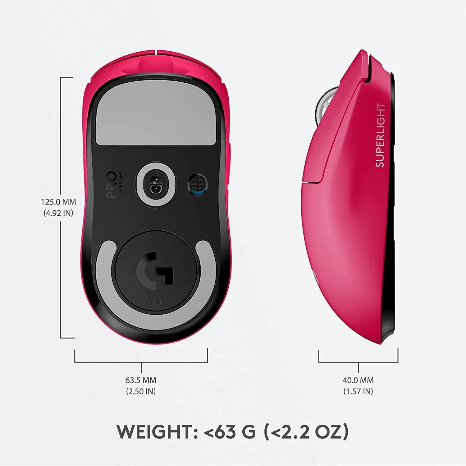 Logitech, G PRO X SUPERLIGHT, Mouse, Magenta