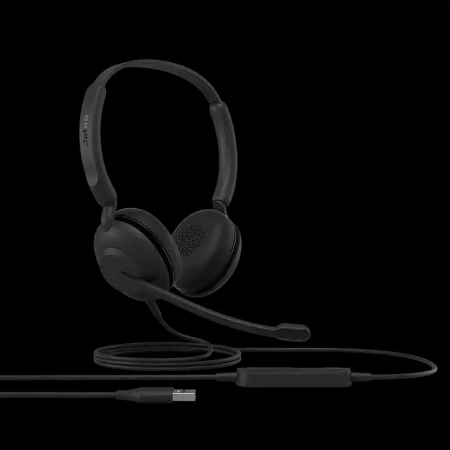 Evolve 10 Stereo, Jabra, Headphone, USB-A, Leatherettes, Black.