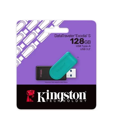 DTXS/128GB, KINGSTON, Flash Memory, USB 3.2 Gen1, Black.