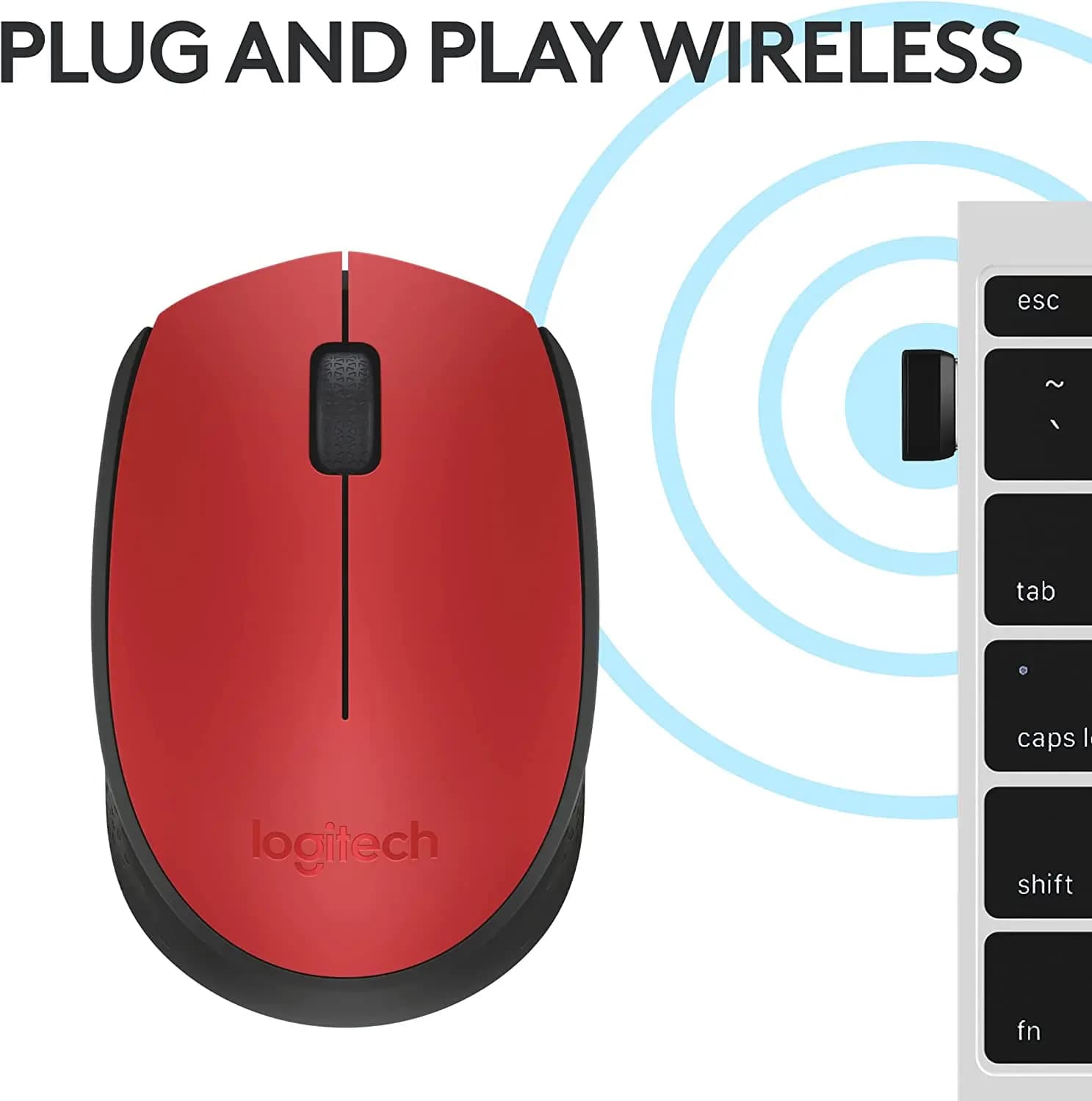 logitech, M171, Mouse Red