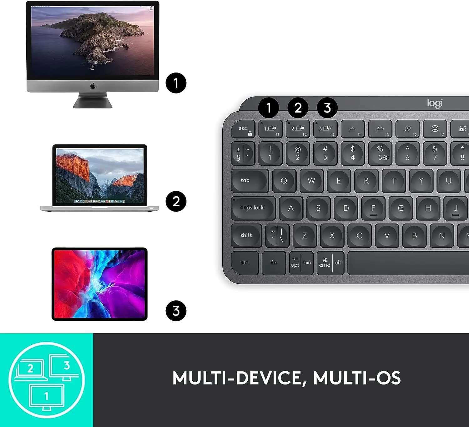 logitech, MX Keys Mini, Graphite
