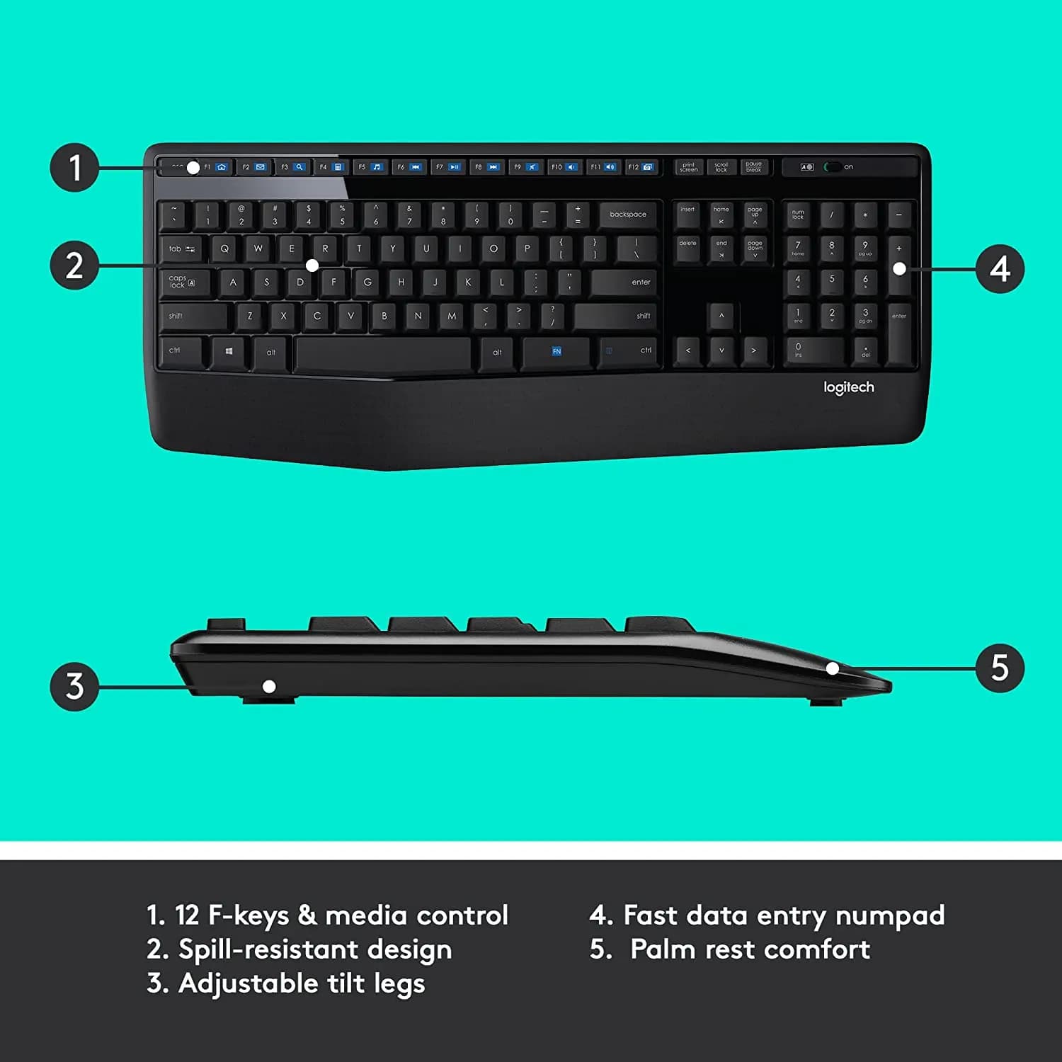 logitech, MK345, Keyboard + Mouse (Combo) Black