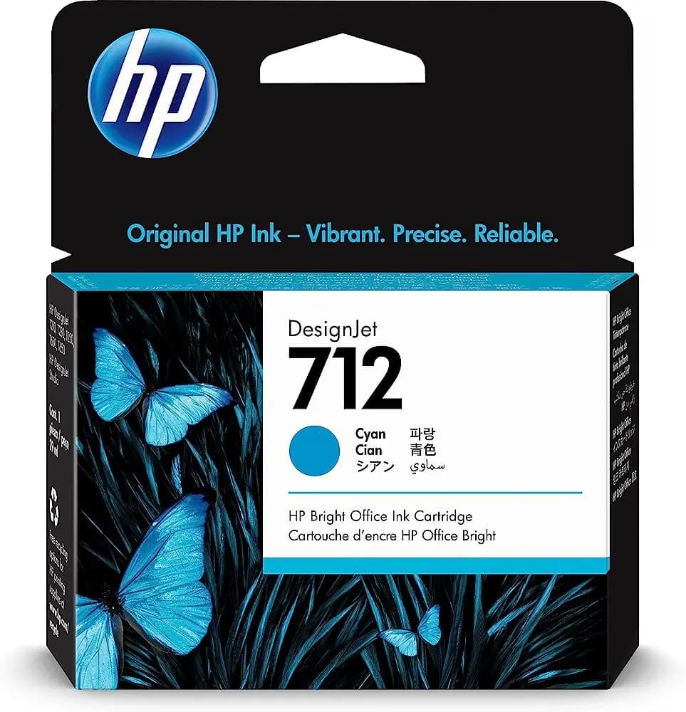 HP 712 Cyan Ink Cartridge 3ED67A