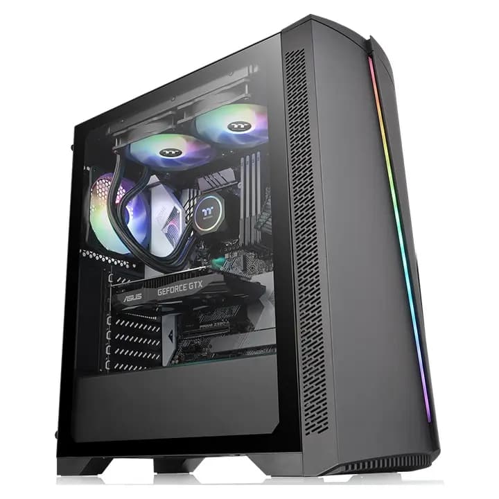 Thermaltake, H350 Tempered Glass TG RGB Mid-Tower Chassis Case Black.