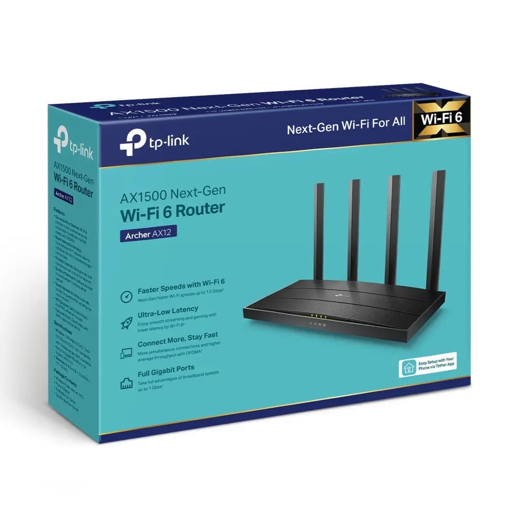 TP-Link, Archer AX12, AX1500 Gigabit Wi-Fi 6 Router