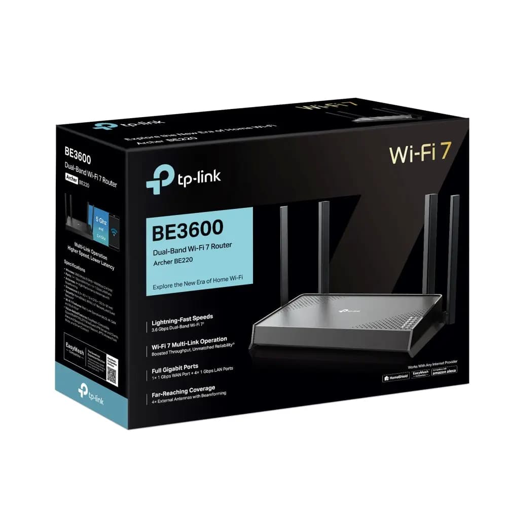 TP-Link, Archer BE220, BE3600 Dual-Band Wi-Fi 7 Router
