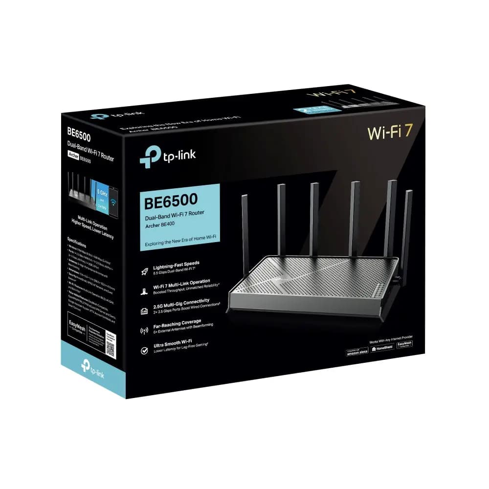 TP-Link, Archer BE400, BE6500 Dual-Band Wi-Fi 7 Router
