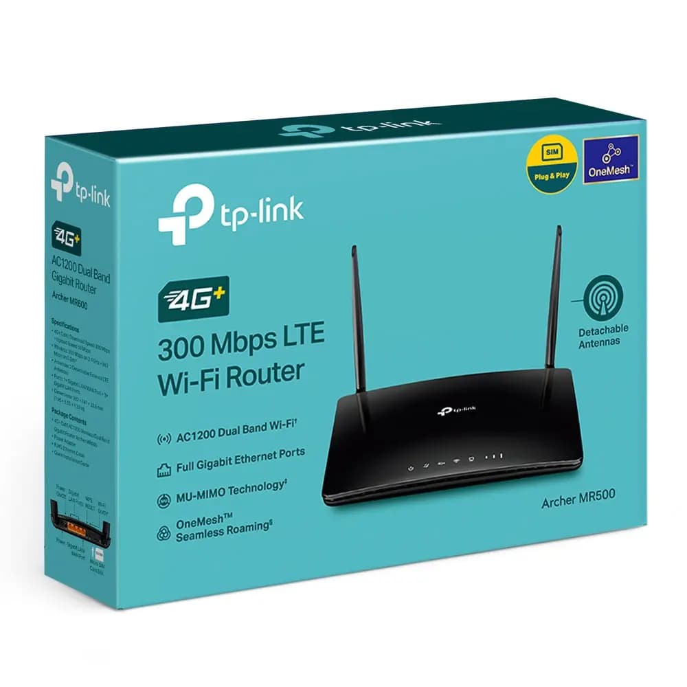 TP-Link, Archer MR500, 4G+ Cat6 AC1200 Wireless Dual Band Gigabit Router