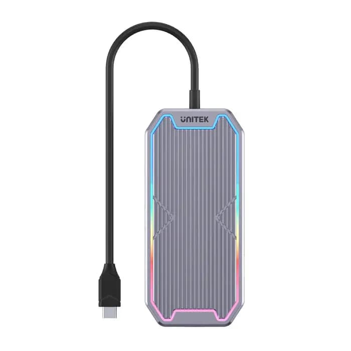 D1029A,UNITEK, 7-in-1 USB-C 10Gbps Hub with RGB Light (2*USB-A 10Gbps+USB-C 10Gbps+HDMI 4K60Hz+Gigabit Ethernet+Audio+PD 100W