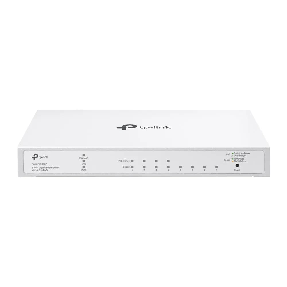 TP-Link, Festa FS308GP, 8-Port Gigabit Smart Switch with 4-Port PoE+ 62W
