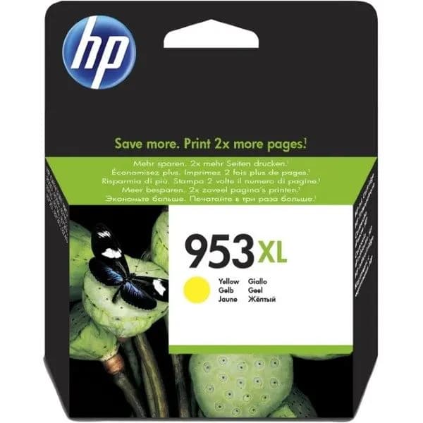 HP 953XL Yellow Ink Cartridge,(High Yield) F6U18AE