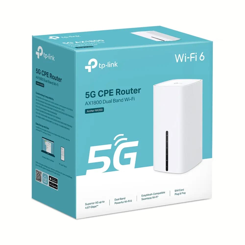 TP-Link, Archer NX200, Router 5G Nano SIM AX1800 Wireless Dual-Band Gigabit Router