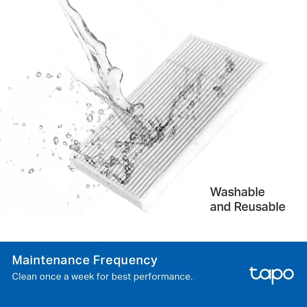 TP-Link, Tapo RVA105, Robot Vacuum Replacement Kit Main Brush ×1, Side Brush ×2, Washable HEPA Filter ×2