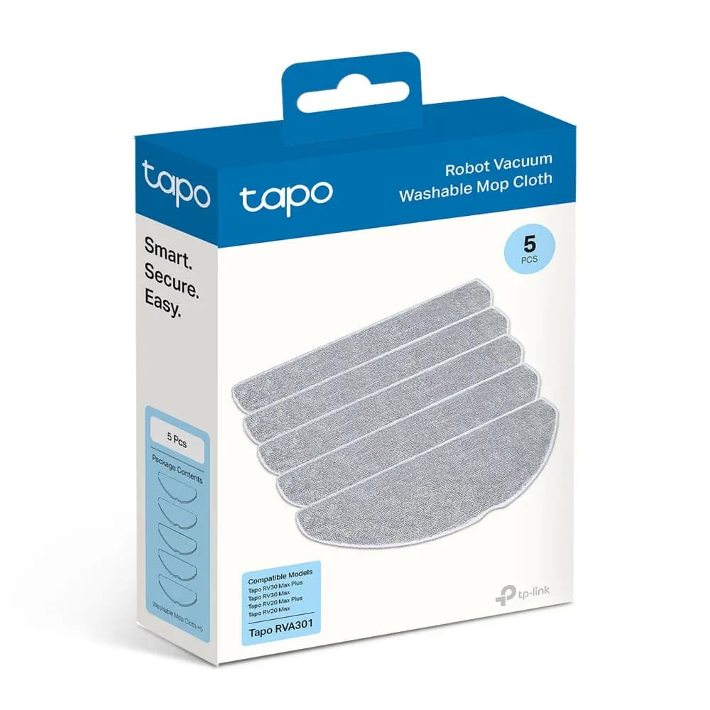 TP-Link, Tapo RVA301, Robot Vacuum Washable Mop Cloth (5 Pcs)
