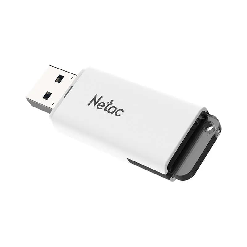 NETAC, U185, 32GB, USB2.0,with LED indicator, White+Black