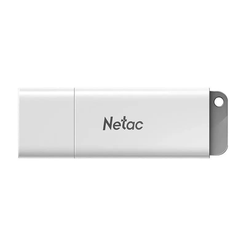 NETAC, U185, 32GB, USB2.0,with LED indicator, White+Black