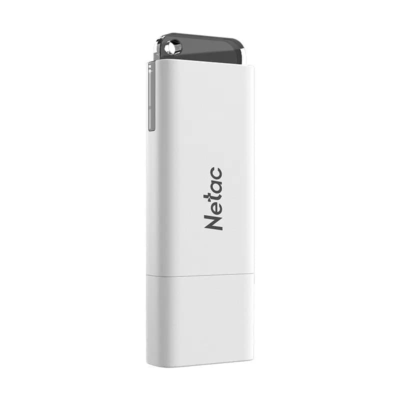 NETAC, U185, 32GB, USB2.0,with LED indicator, White+Black
