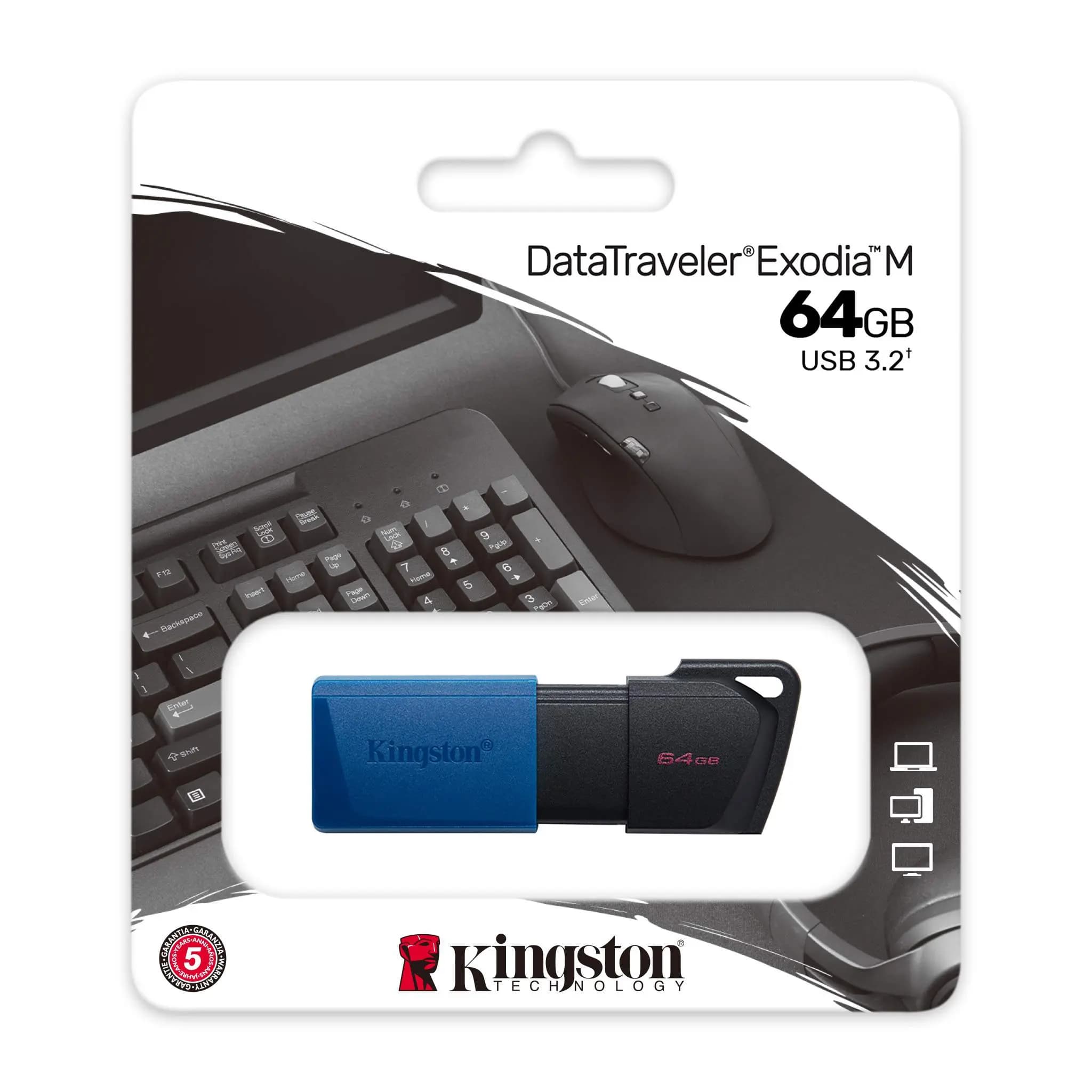 KINGSTON, DTXM/64GB, USB 3.2 Gen 1, Black + Blue