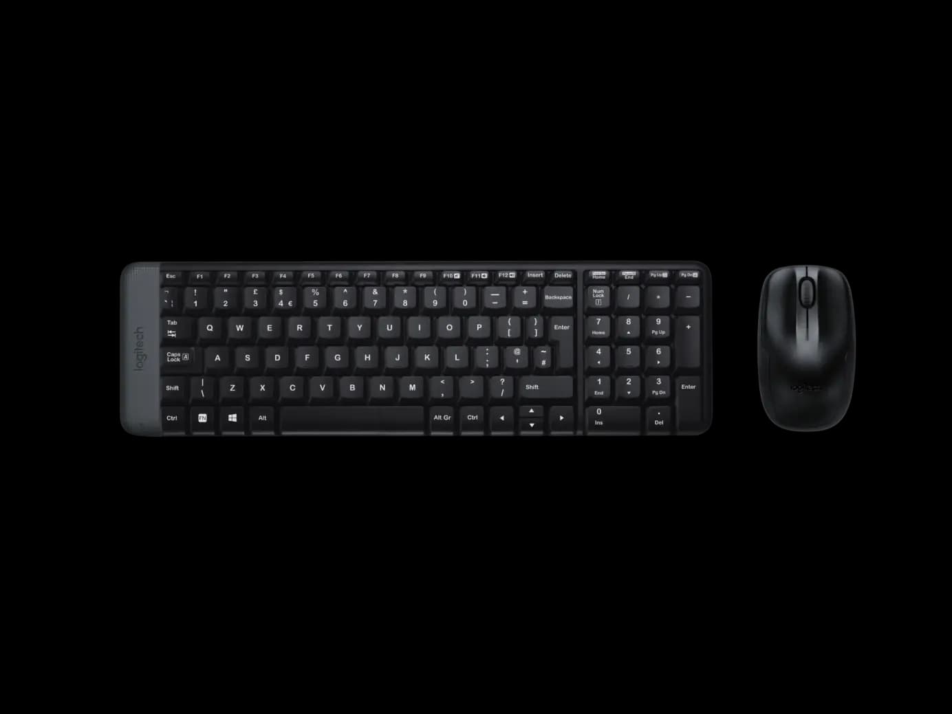 MK220, LOGITECH, Keyboard, Wireless, Only EN, BLACK.