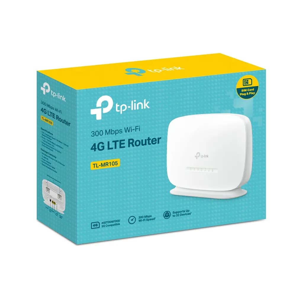 TP-Link, TL-MR105, 300 Mbps Wireless N 4G LTE Router
