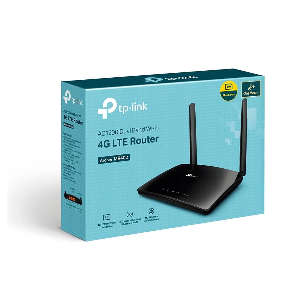 TP-Link, Archer MR402, Wi-Fi 5 Router, AC1200 Wireless Dual Band 4G LTE