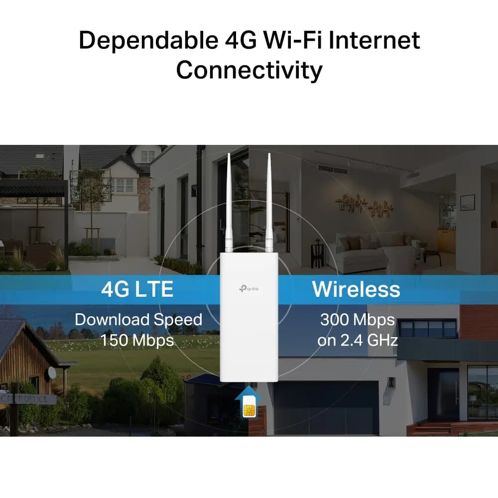 TP-Link, TL-MR100-Outdoor, 4G 300 Mbps Wi-Fi Outdoor Router