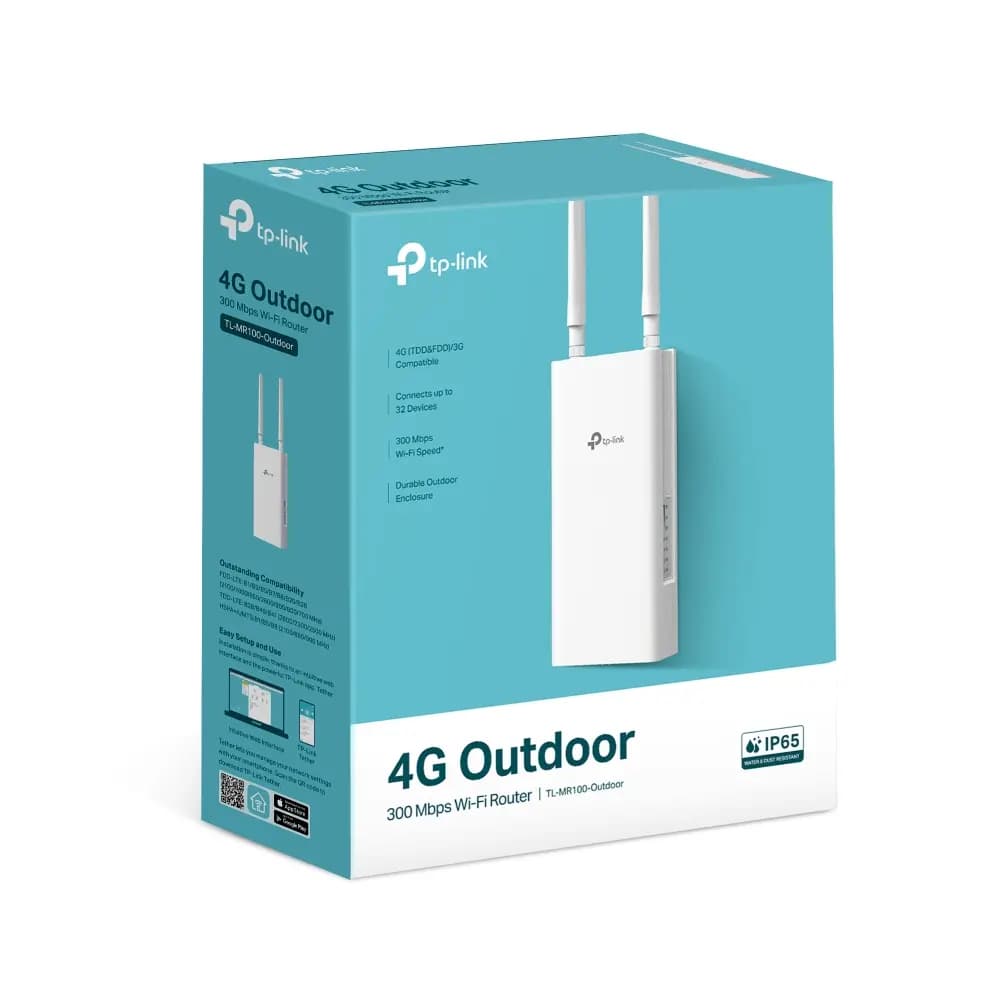 TP-Link, TL-MR100-Outdoor, 4G 300 Mbps Wi-Fi Outdoor Router