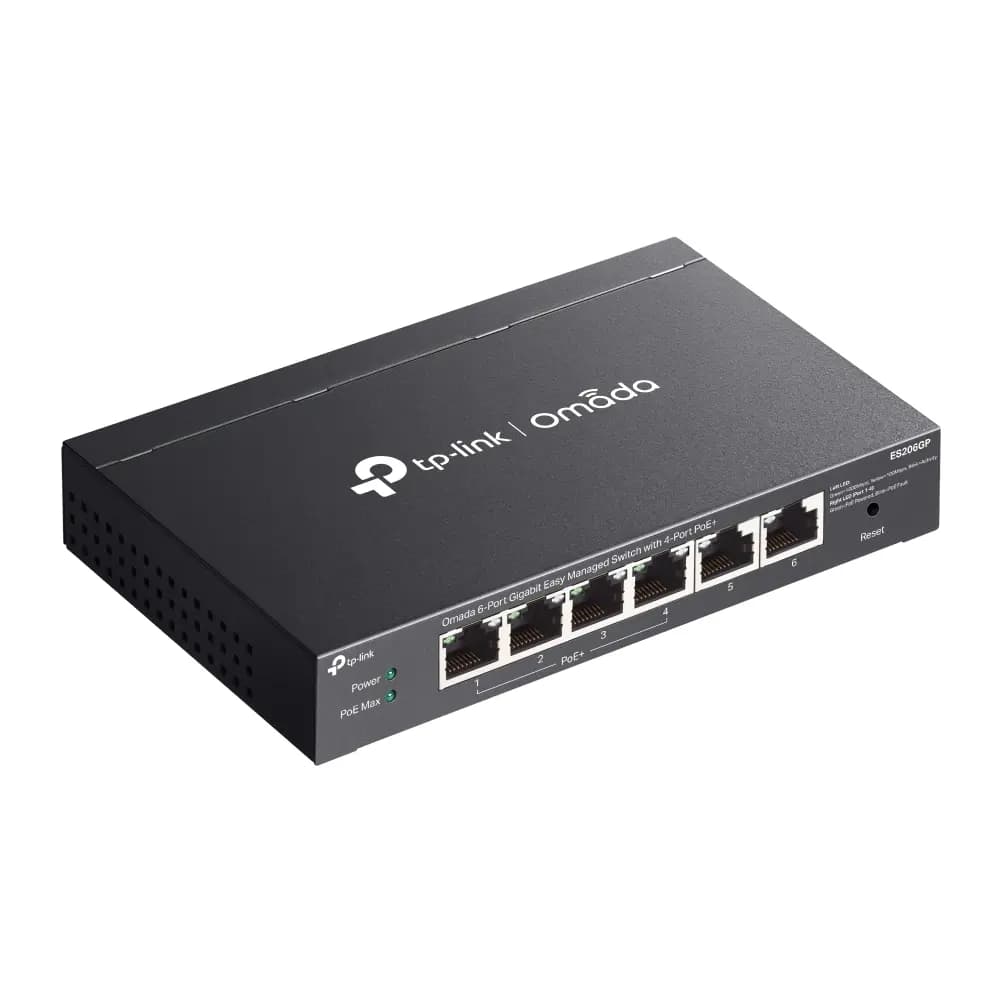 TP-Link, Omada ES206GP, 6-Port Gigabit Easy Managed Switch with 4-Port PoE+