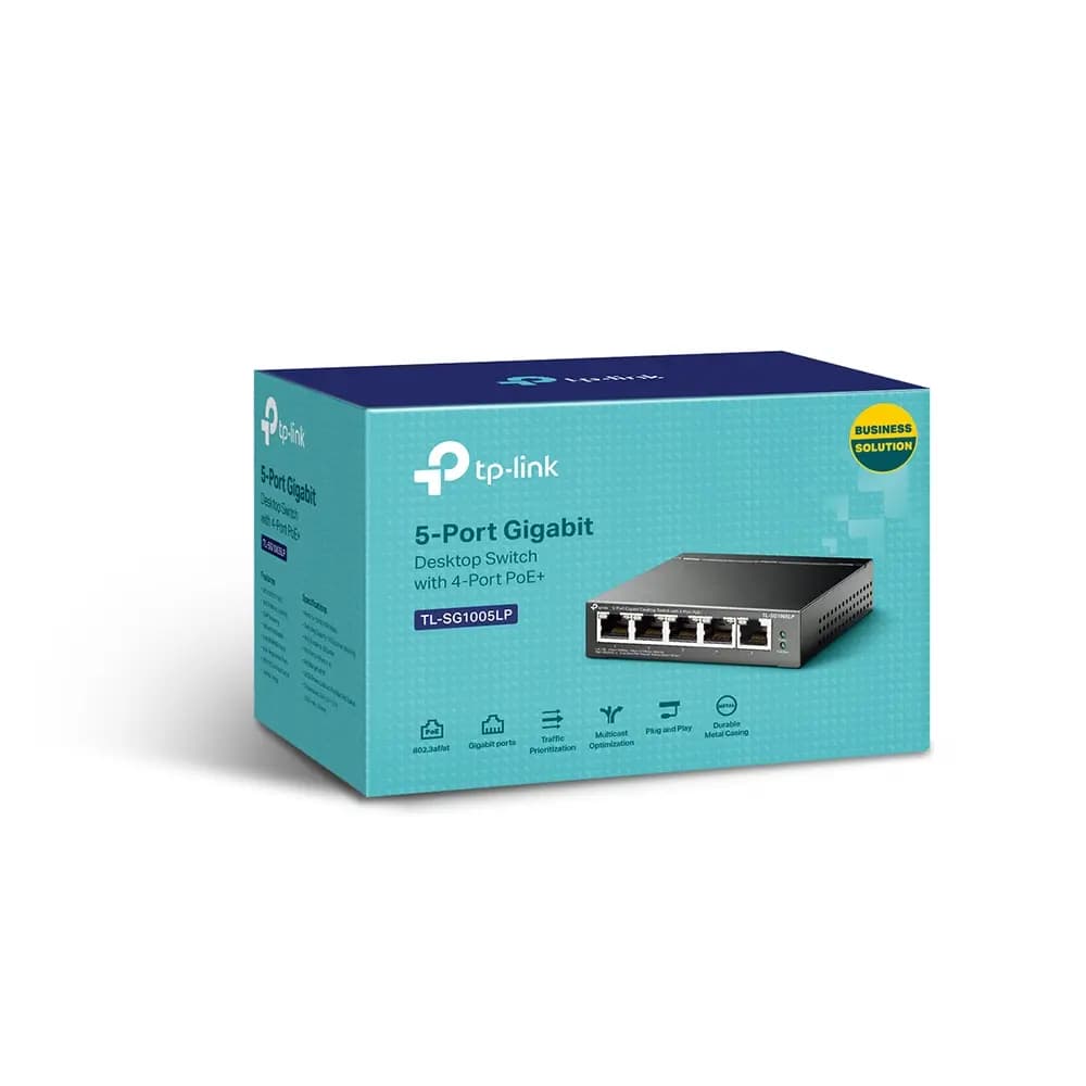 TP-Link, TL-SG1005LP, Switch, 5-Port Gigabit Desktop Switch with 4-Port PoE+.