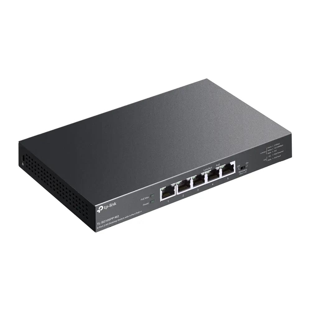 TP-Link, TL-SG105PP-M2, 5-Port 2.5G Desktop Switch with 4-Port PoE++, 123W