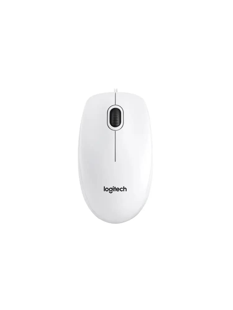 logitech, B100, Mouse White