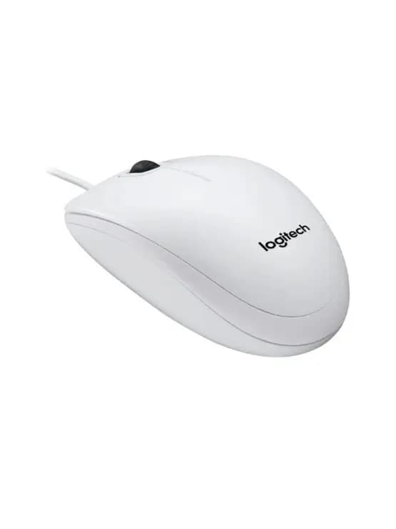 logitech, B100, Mouse White