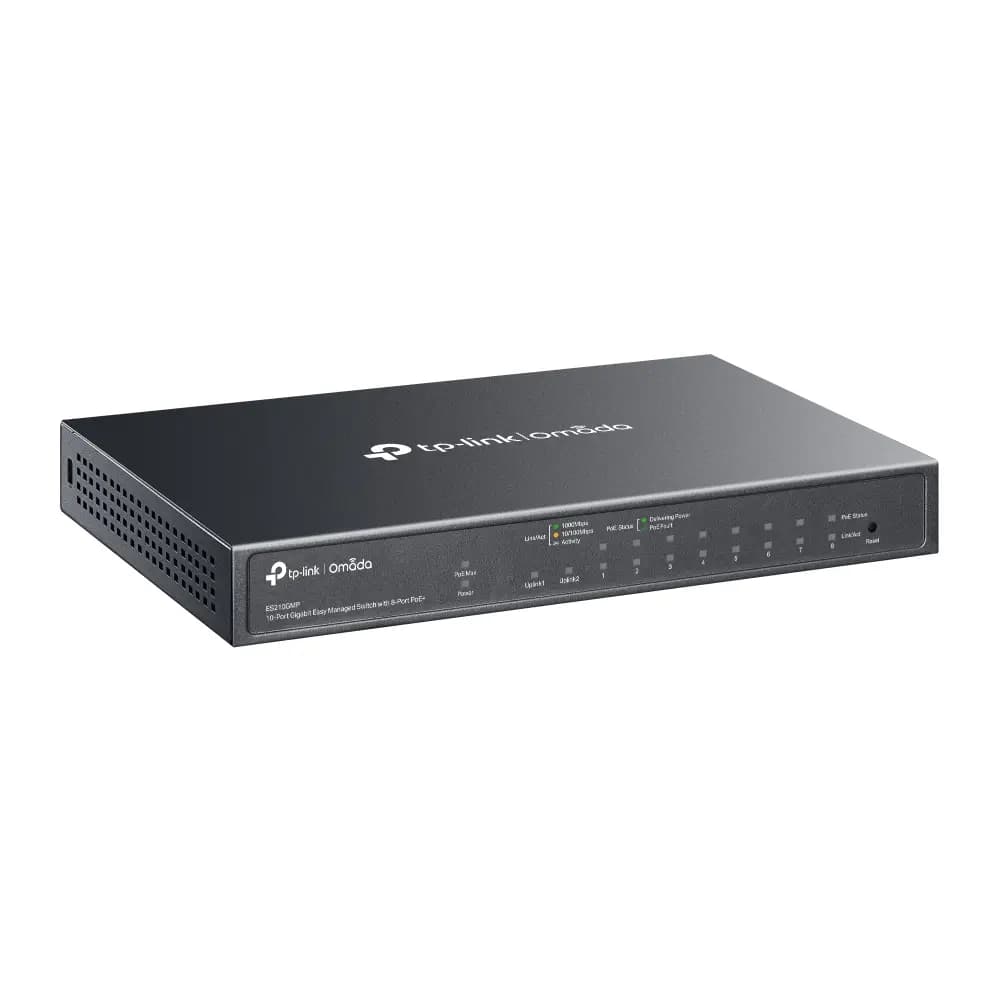 TP-Link, ES210GMP, Omada 10-Port Gigabit Easy Managed Switch with 8-Port PoE+