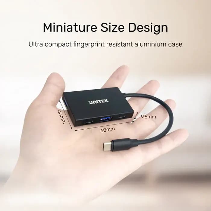 H1302A,UNITEK 4-port USB-C 10Gbps Hub (2*USB-C 10Gbps + 2*USB-A 10Gbps)
