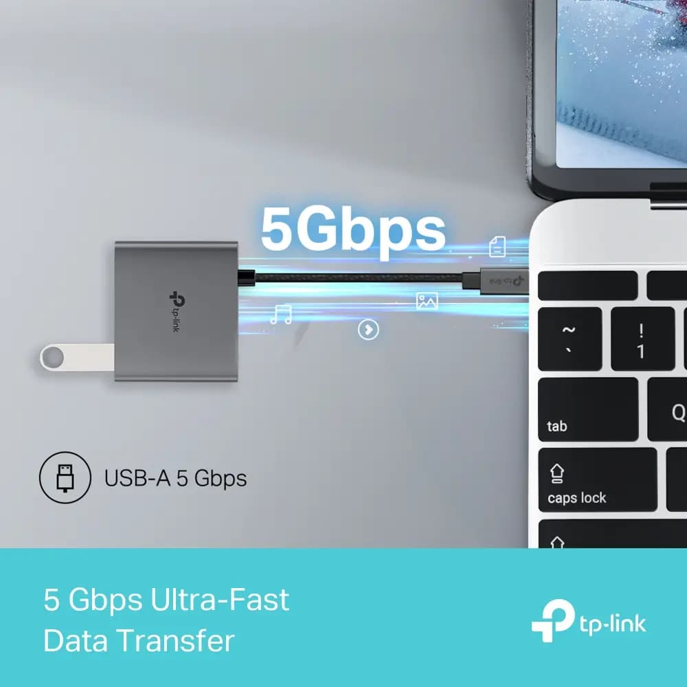 UH3020C, TPLINK, Type C Adapter, Type-C to 4K@60Hz HDMI, 100W Power Delivery, 1× USB-A.