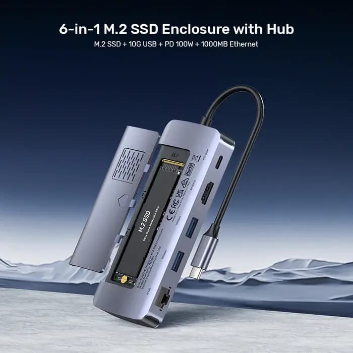 D1120A, UNITEK, USB HUB, 6-in-1 USB-C 10Gbps Hub.