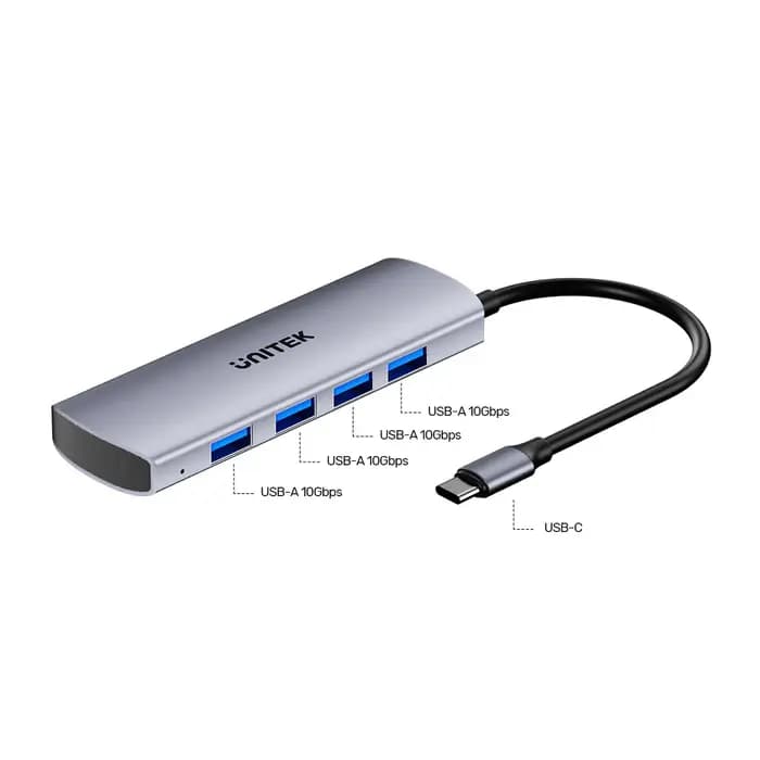 H1112E, UNITEK, USB HUB, 4-in-1 USB-C 10Gbps Hub (4*USB-A).