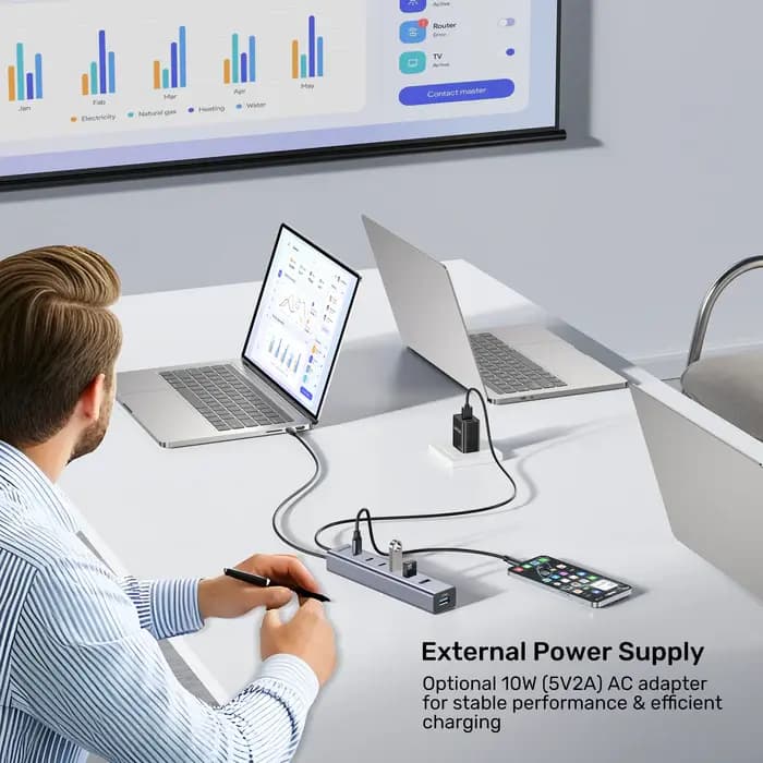 H1335A, UNITEK, USB HUB, 7-in-1 USB-C 10Gbps Hub (3*USB-C 10Gbps+ 4*USB-A 5Gbps).